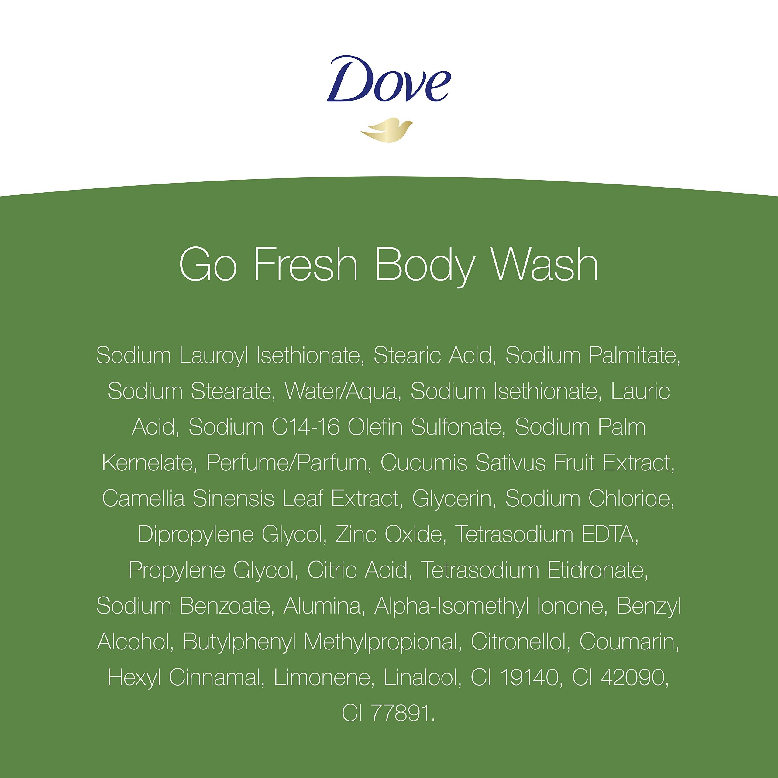 Dove go fresh Refreshing Body Wash Revitalizes and Refreshes Skin Cucumber and Green Tea Effectively Washes Away Bacteria While Nourishing Your Skin 11 oz