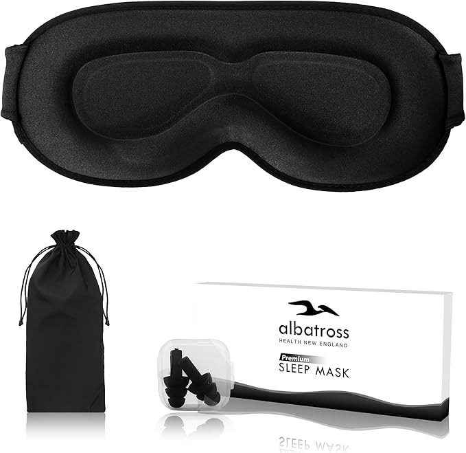 Sleep Eye Mask for Men Women, Lash Extensions 3D Sleeping Mask, Travel Blackout Night Blindfold Eye Shade Cover with Adjustable Strap (Ebony)