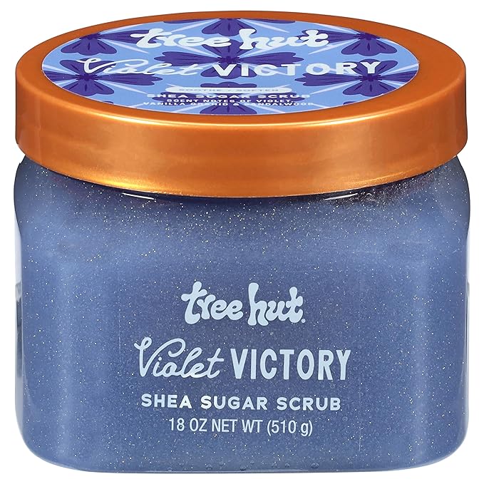 Tree Hut Violet Victory Body Scrub, Exfoliating Sugar Scrub, Vegan, 18 Oz