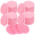 200 Count Compressed Facial Sponges for Cleansing - 100% Natural Cellulose Disposable Face Sponges for Exfoliating, Makeup & Mask Removal, Pink