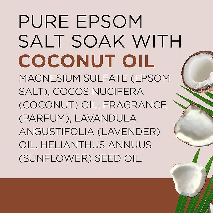 Dr Teal's Salt Soak with Pure Epsom Salt, Nourish & Protect with Coconut Oil, 3 lbs