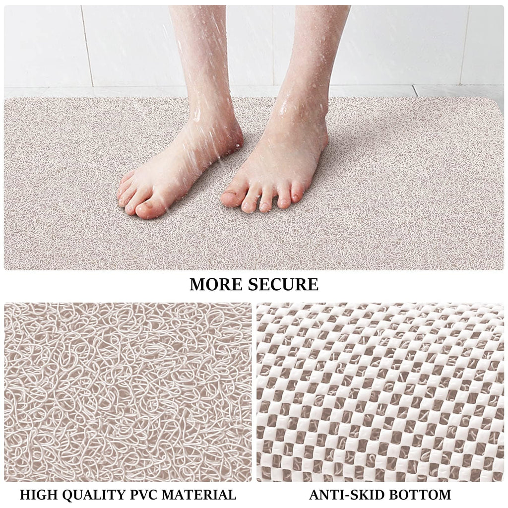 LuxStep Shower Mat Bathtub Mat Non-Slip Bath Mat with Drain, Quick Drying