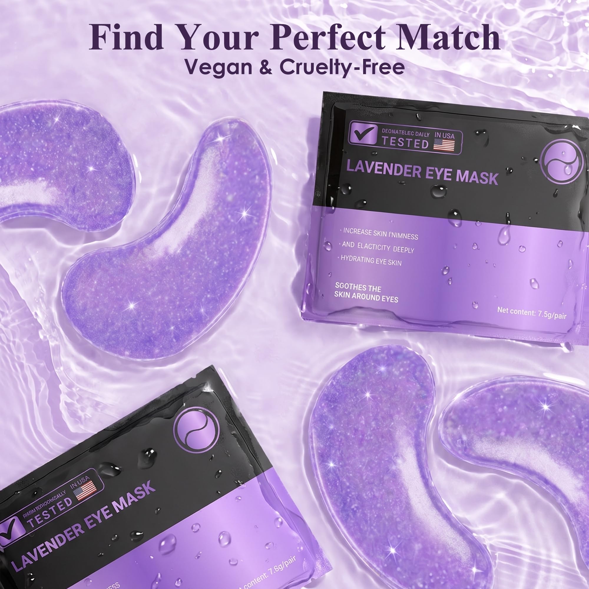 Taimand Under Eye Patches (30 Pairs), Under Eye Mask for Puffy Eyes and Dark Circles, Eye Masks with Collagen, Relieves Pressure and Reduces Wrinkles, Revitalises and Refreshes Your Skin, Lavender