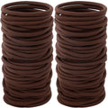Sderoq 100PCS Hair Bands, 4MM Large Ponytail Holders, Brown - 2 Inch in Diameter Rubber Bands for Medium to Thick Hair, Curly Hair, Women or Girls