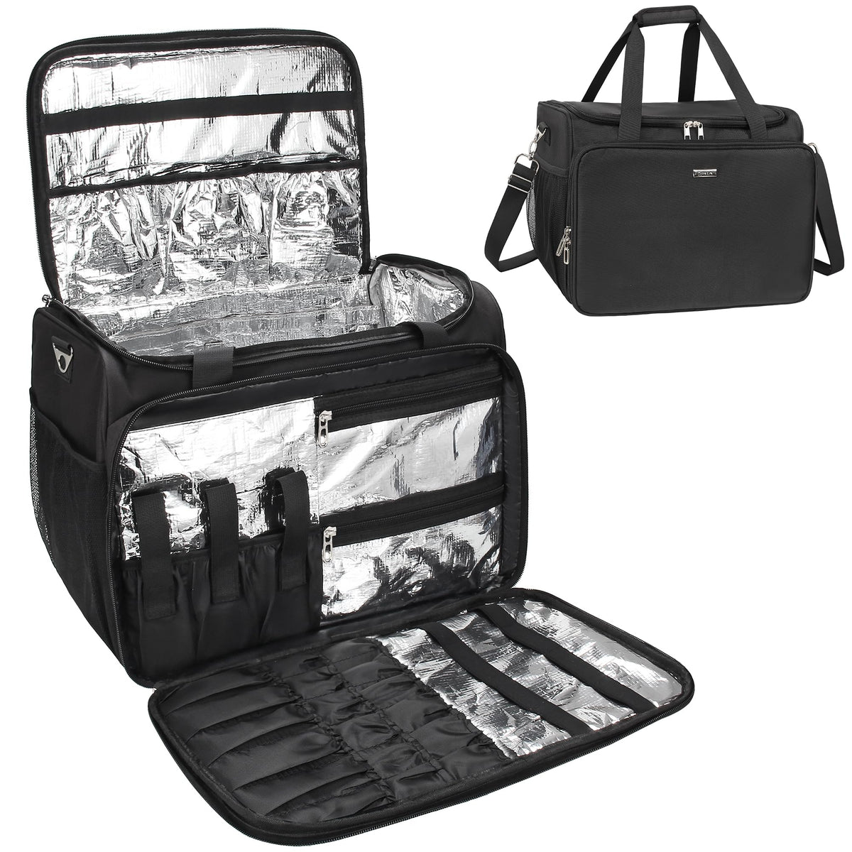 MONSTINA Professional Hairdressing Bag,Hairstylist Travel Bag,Cosmetics Beauty Hairdresser Bag with Shoulder Strap,Hair Makeup Salon Organizer Bag for Barber Insulation Material