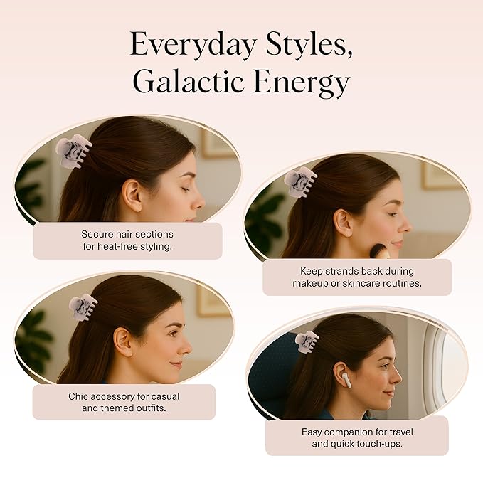 Kitsch x Star Wars Stormtrooper Glitter Medium Hair Clip for Women – Iconic Galaxy-Inspired Claw Clip | Recycled Plastic, Strong Secure Grip | Hair Accessories for Girls