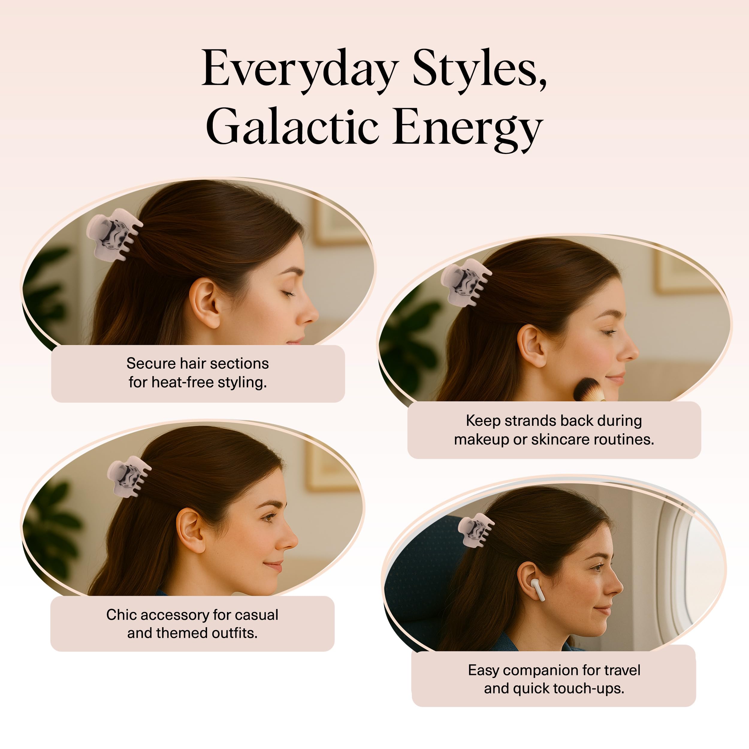 Kitsch x Star Wars Stormtrooper Glitter Medium Hair Clip for Women – Iconic Galaxy-Inspired Claw Clip | Recycled Plastic, Strong Secure Grip | Hair Accessories for Girls