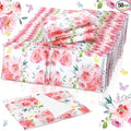 Geyee 50 Packs Tissue Travel Size Facial Paper Napkins Travel Packs Disposable Pocket Tissues for Wedding Guest Traveling School Purse Home Supplies, 500 Sheets 3 Ply(Spring Floral)