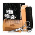 Grooming Gifts for Men - Beard Kit Grooming and Care with Brush, Comb, Scissors & Storage Bag - Anniversary Retirement Birthday Gifts for Men Dad Grandpa, Husband Birthday Gift Ideas