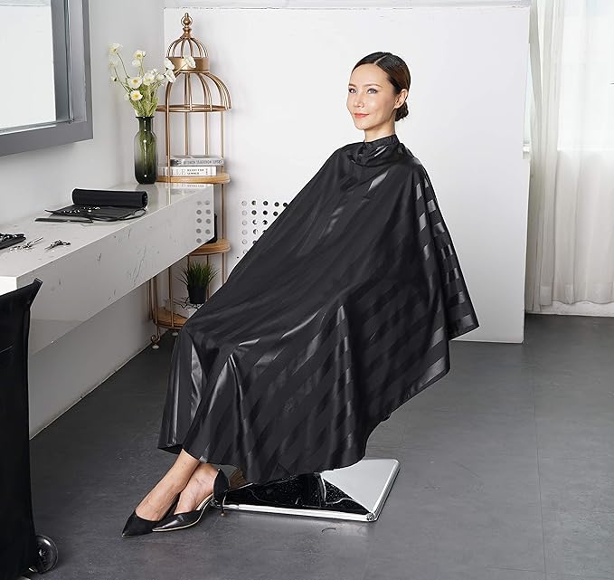 SMARTHAIR Professional Salon Cape, Polyester, Black, 54'x62', Barber Hair Cut Cape