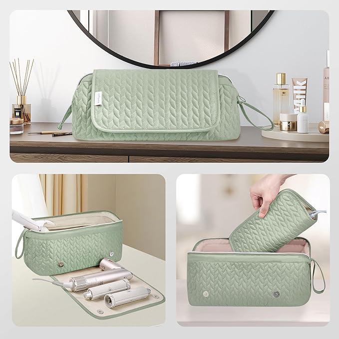 KarSyon Hair Tools Travel Bag with Hot Tool Mat 2 in 1 Organizer Bags