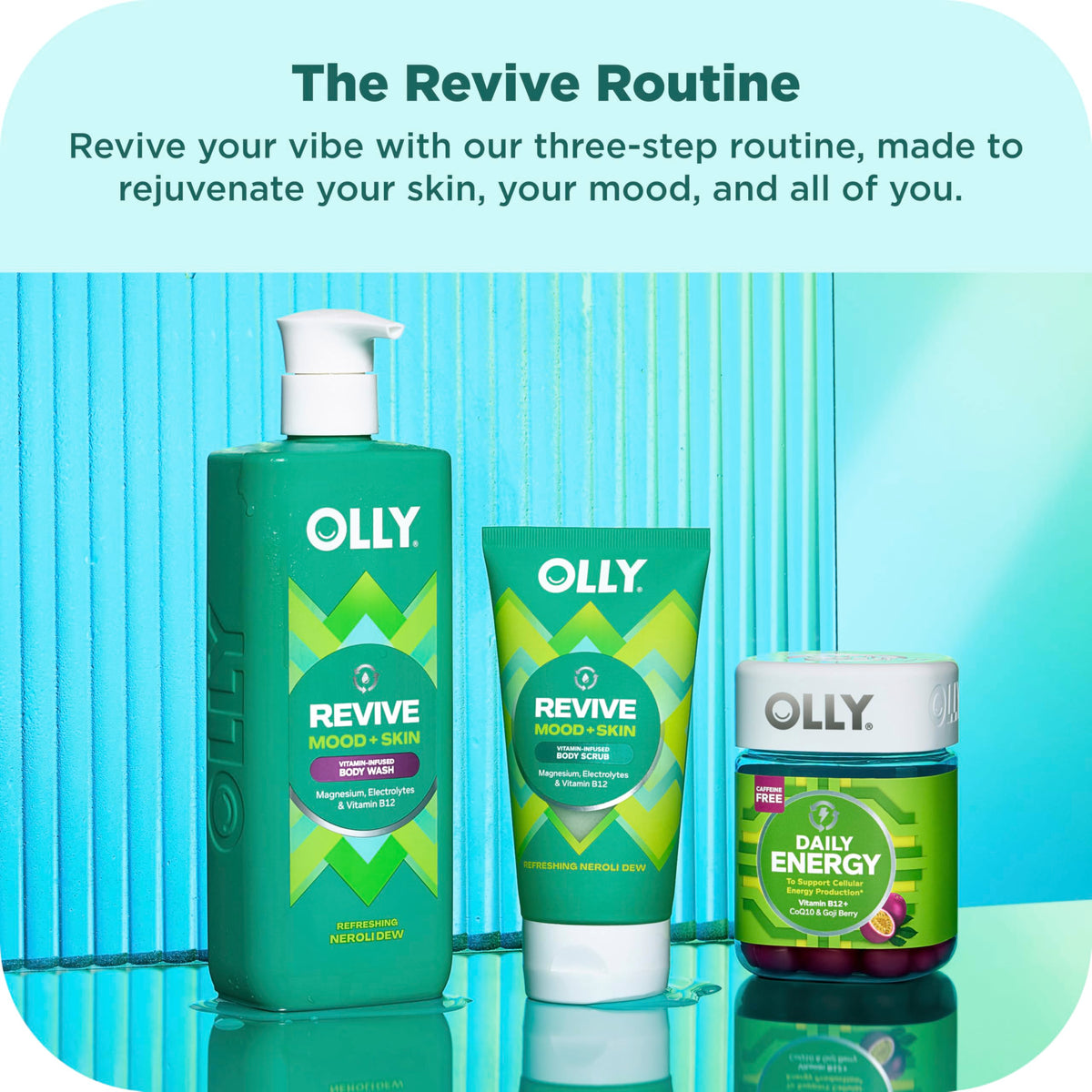 OLLY Body Wash & Body Scrub Mini pack 4 Count 3 oz