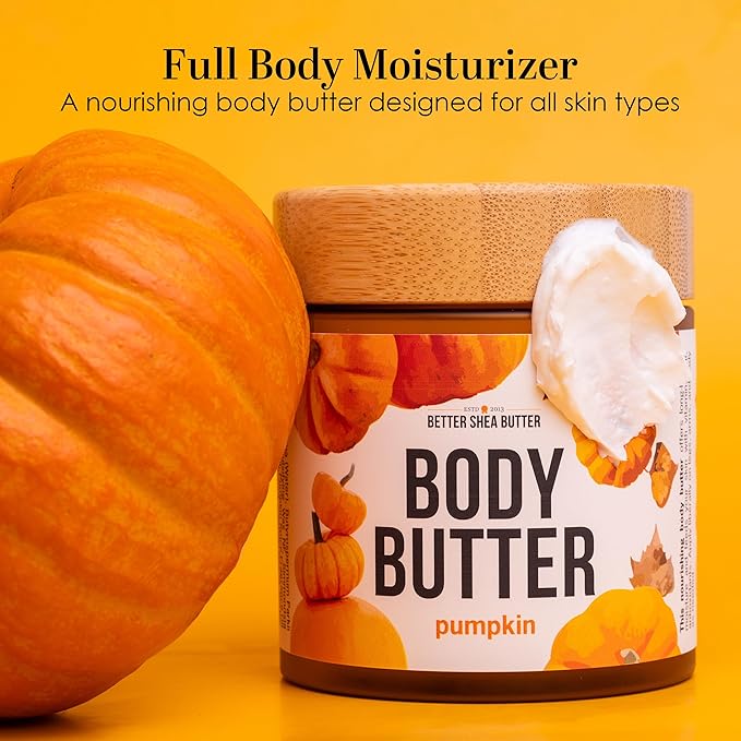 Pumpkin Body Butter with Organic Shea Butter | Pumpkin Spice Lotion for Women | Non Greasy Body Cream | Body Care Favorite with Pumpkin Spice Scent
