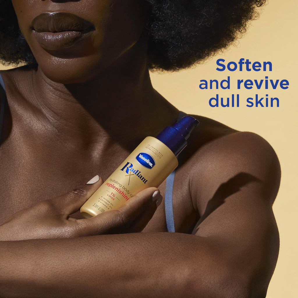 Vaseline Radiant X Replenishing and Hydrating Body Oil For Dull Skin 3.7oz