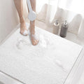 HITSLAM Square Shower Mat Non Slip, Bath Tub Mat for Textured Surface, Soft PVC Loofah Bathtub Mats Without Suction Cups, Quick Drying Shower Floor Mat, 24 x 24 Inch Bathroom Accessories, White