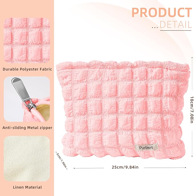 Purbert Bubble Cloud Makeup Bag - Large Capacity Travel Cosmetic Organizer