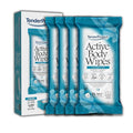 TenderProtect Active Body Wipes, XL Rinse-Free Shower Wipe for Adults, 9" x 12" Extra Large, Aloe, No Rinse Bath Wash Cloth - Gym, Sports, Travel, Camping, Elderly Care, Portable 12 Ct Packs (48 ct)