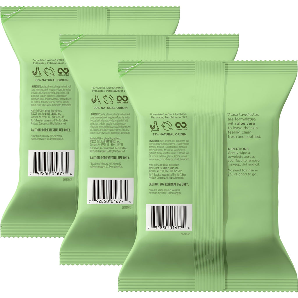 Burt's Bees Soothing Fragrance Free Facial Towelettes, 30 ct.,