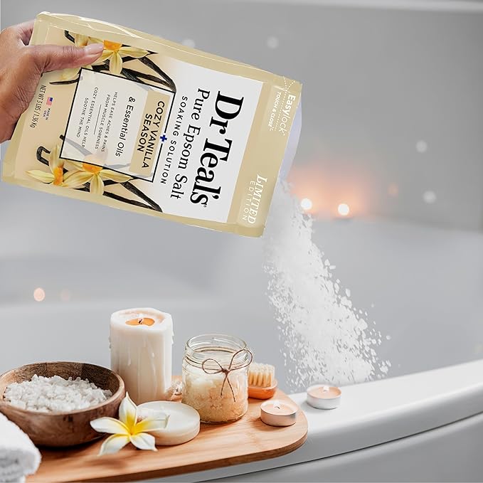 Dr Teal's Epsom Salt Magnesium Soak, Vanilla Comfort, 3 lbs