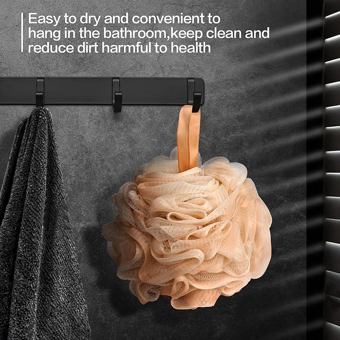 Fishent Loofah - Bath Sponge, 3 Pack 60G Large Shower Mesh Ball Soft Pouf Body Scrubber, Shower Loofah Fits for All Skin Types