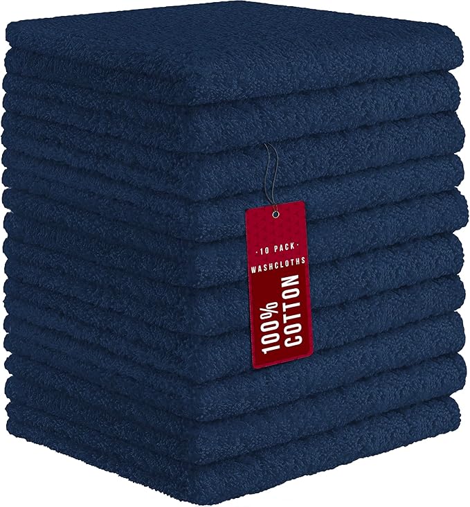 DecorRack 100% Cotton Washcloths 12x12 in