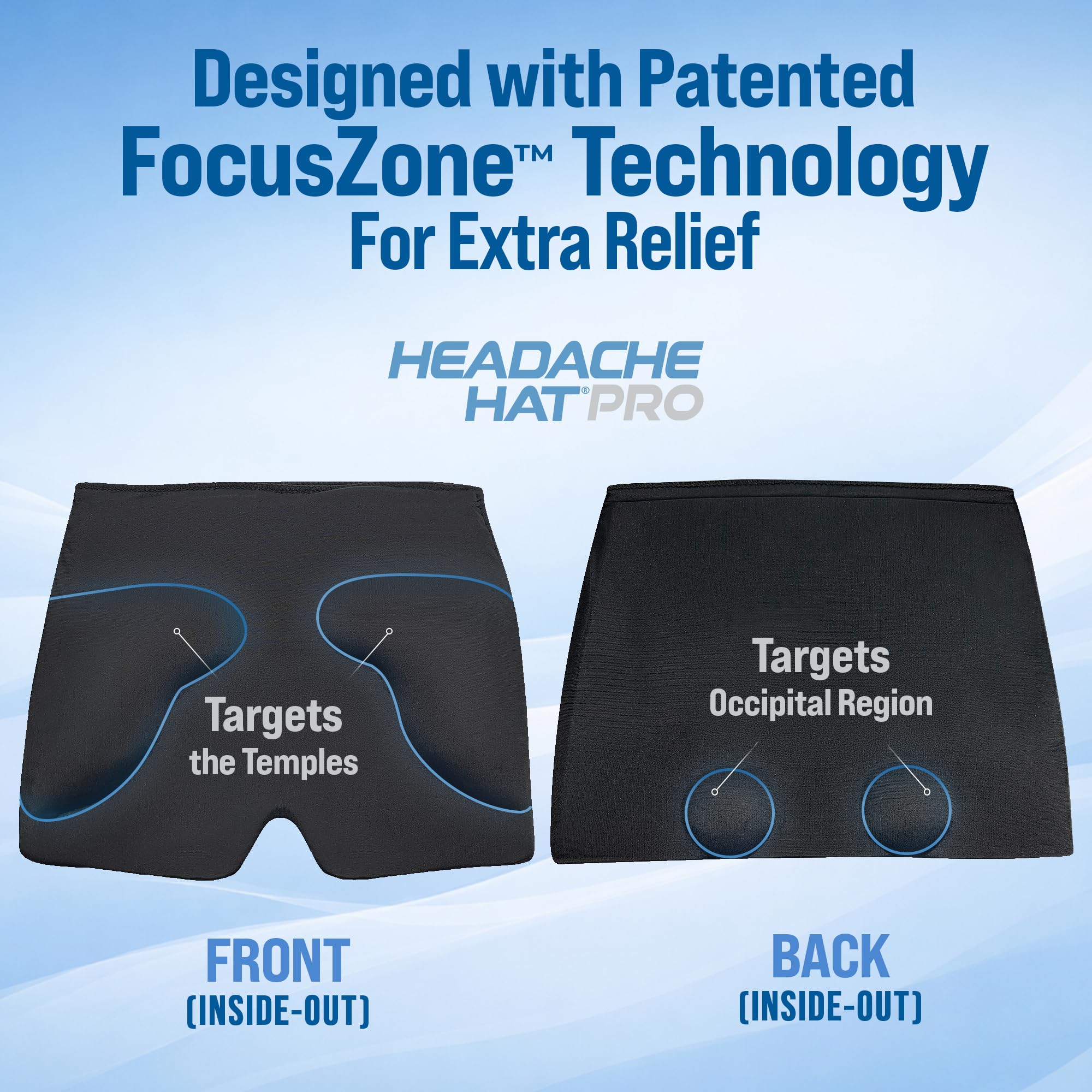 TheraICE Migraine Relief Cap PRO, Headache Hat Ice Pack Mask Cold Head Wrap
