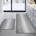 BSICPRO Bathroom Rugs and Mats Sets, 2 Piece Thick Absorbent Chenille Bath Mat Rug Set Non Slip, Soft Shaggy Bath Room Floor Mats for Bathroom, Machine Washable (Gray, 20" x 47" Plus 20" x 32")