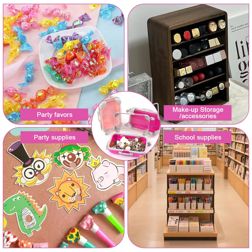 ASUNFO 6 Pcs Mini Suitcase Gift Box Candy False Eyelashes Small Suitcase