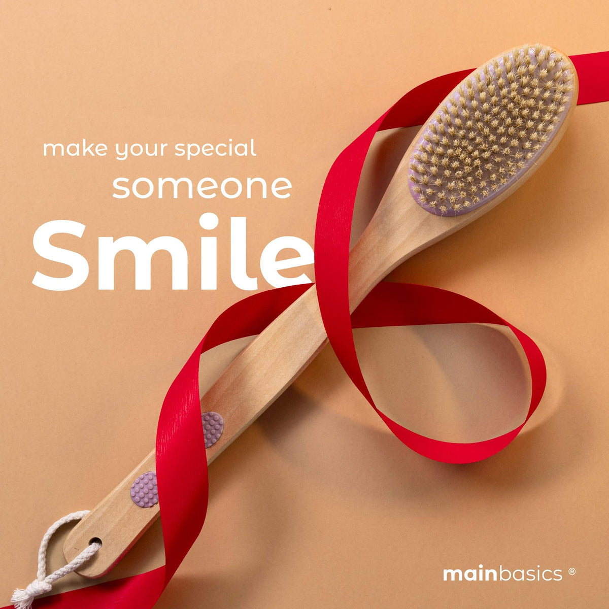 MainBasics Back Scrubber Shower Brush with Soft and Stiff Bristles