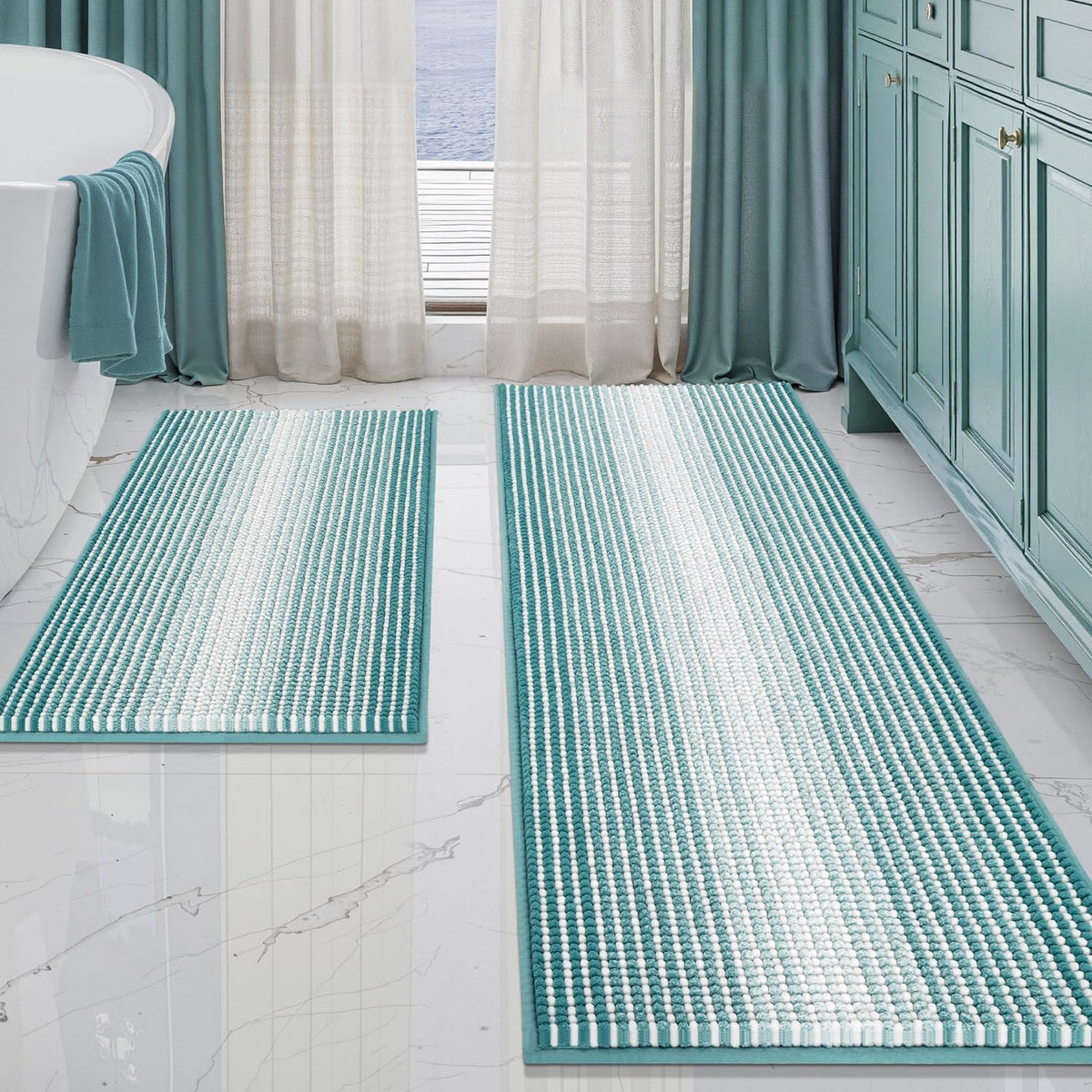 BSICPRO Bathroom Rugs Sets 2 Piece, Non Slip Bath Mats, Lavender Purple