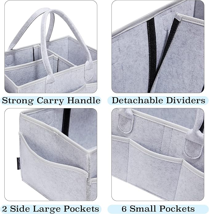 HUHYNN Pet Grooming Tote, Dog Grooming Supplies Organizer, Travel Outdoor (Bag ONLY) (Sliver Grey)