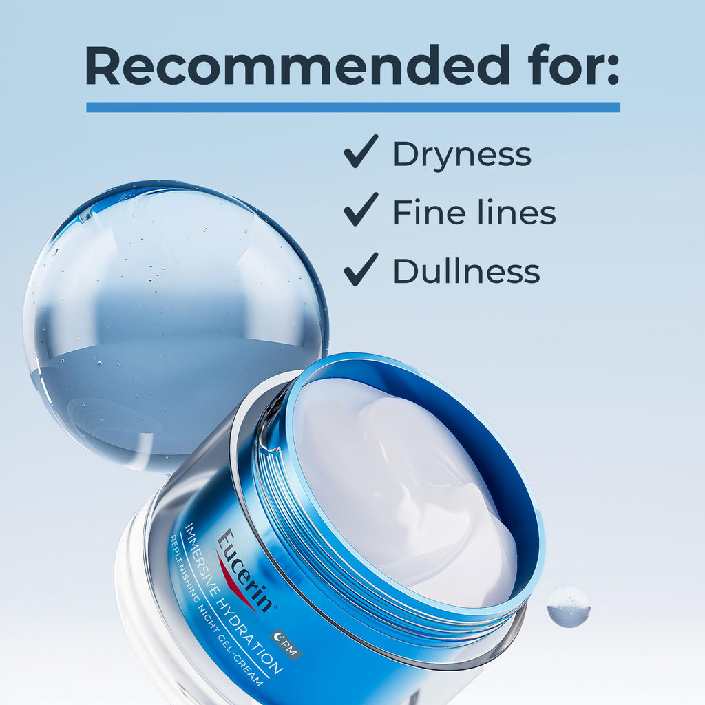 Eucerin Immersive Hydration Replenishing Night Gel Face Cream, 1.7 OZ