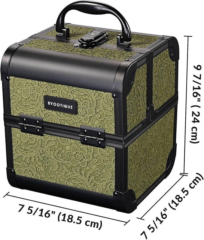 BYOOTIQUE 3-Piece Rolling Makeup Train Case on Wheels Travel Makeup Artist