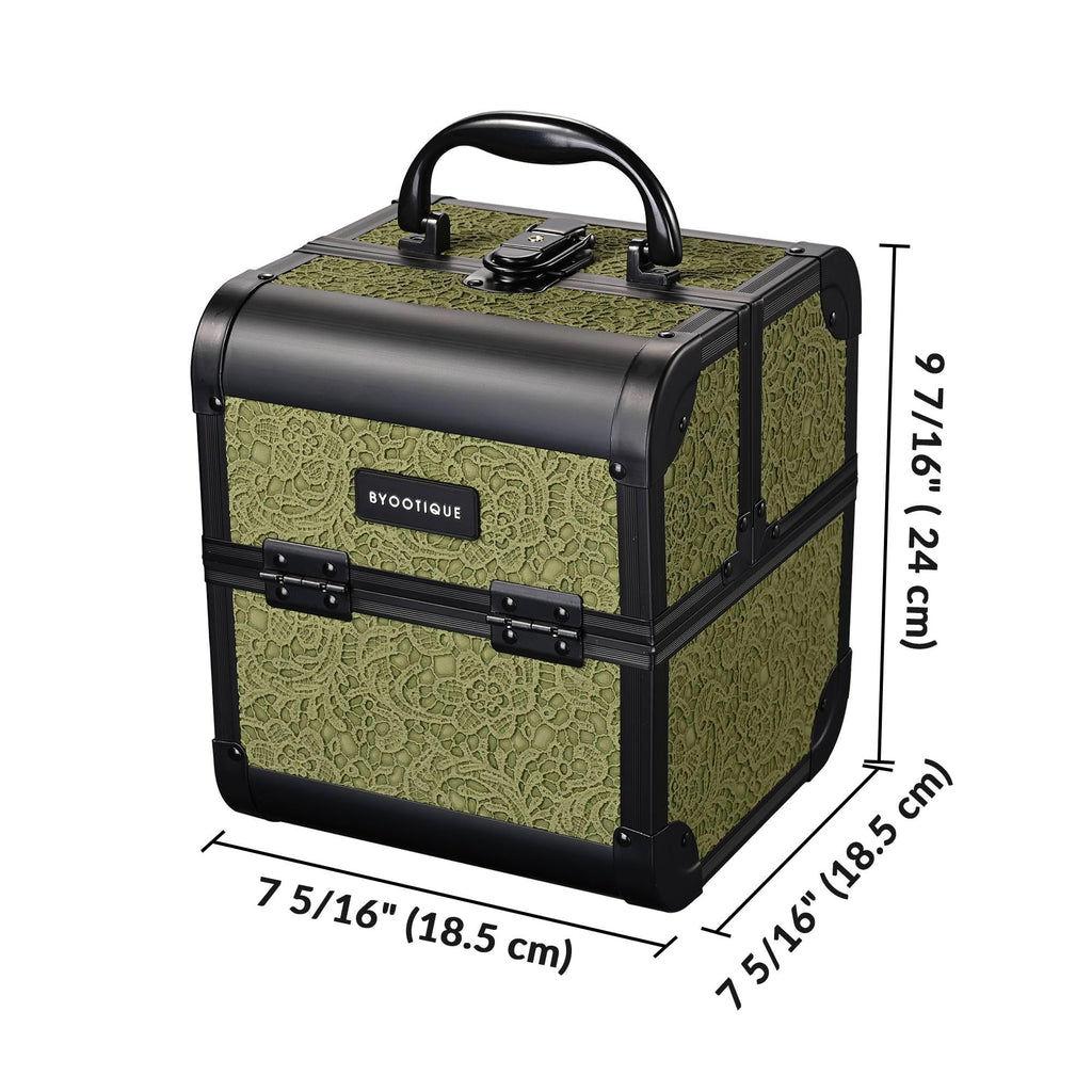 BYOOTIQUE 3-Piece Rolling Makeup Train Case on Wheels Travel Makeup Artist