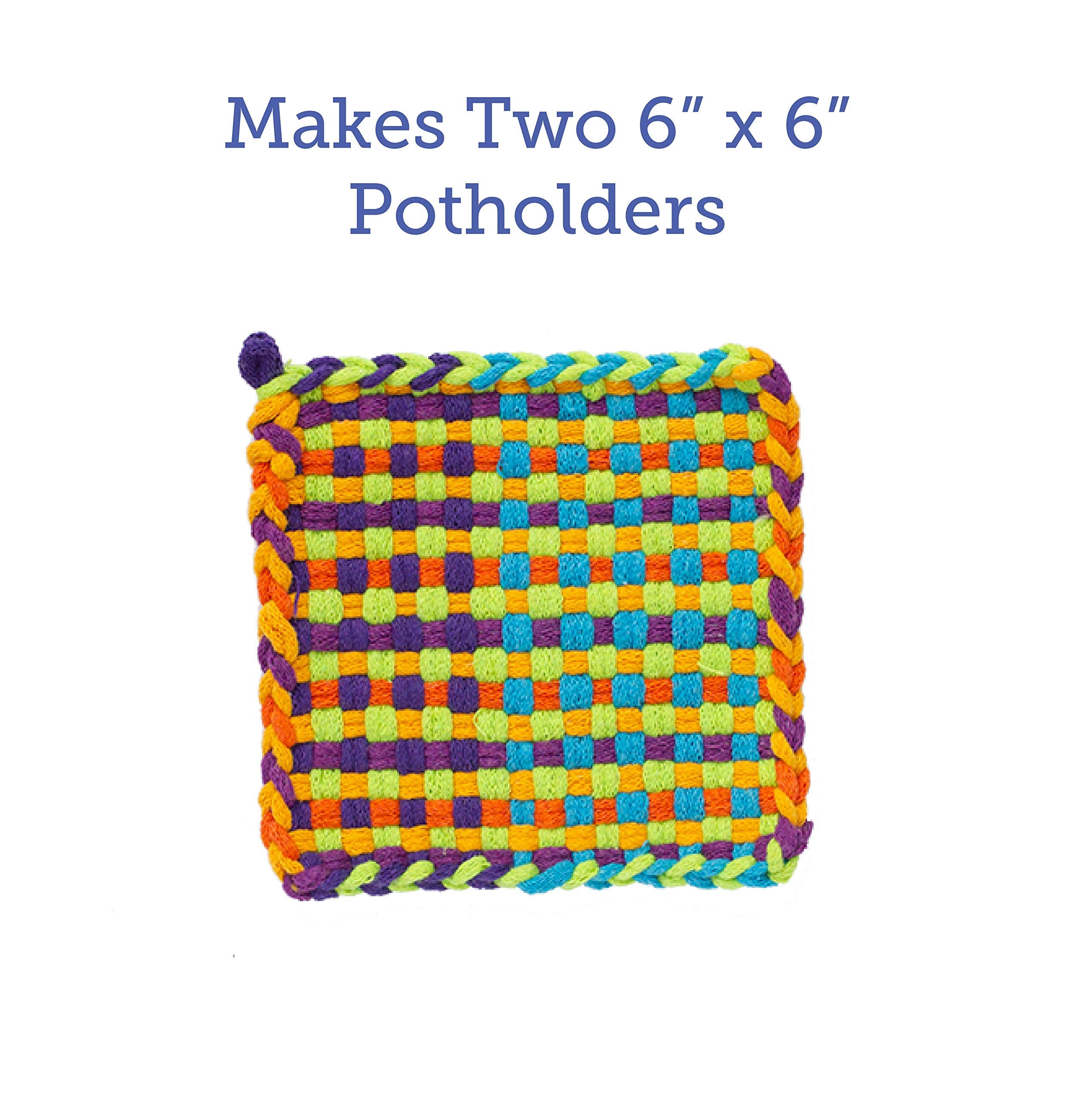 Friendly Loom | 7” Traditional-Sized Multicolor Potholder Weaving Loops | Craft 2 Cotton Potholders