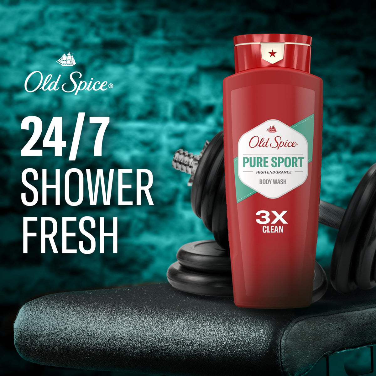Old Spice Body Wash for Men, Lasting Pure Sport Scent, 24 fl oz Pack of 2