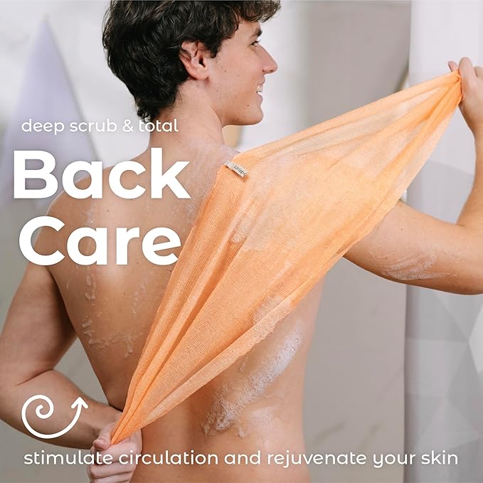 MainBasics Japanese Deep Exfoliating Shower Towel, 3 Pack, Coral Reef