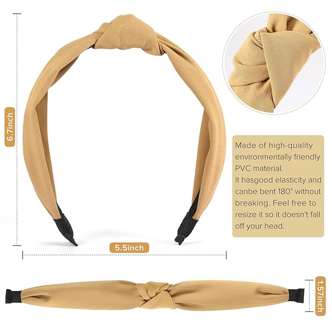 Headbands for Women Girls - 6PCS Stylish Top Knotted Headbands - Knotted Headband for Women - Head Bands Wide Hairband Hair Accessories