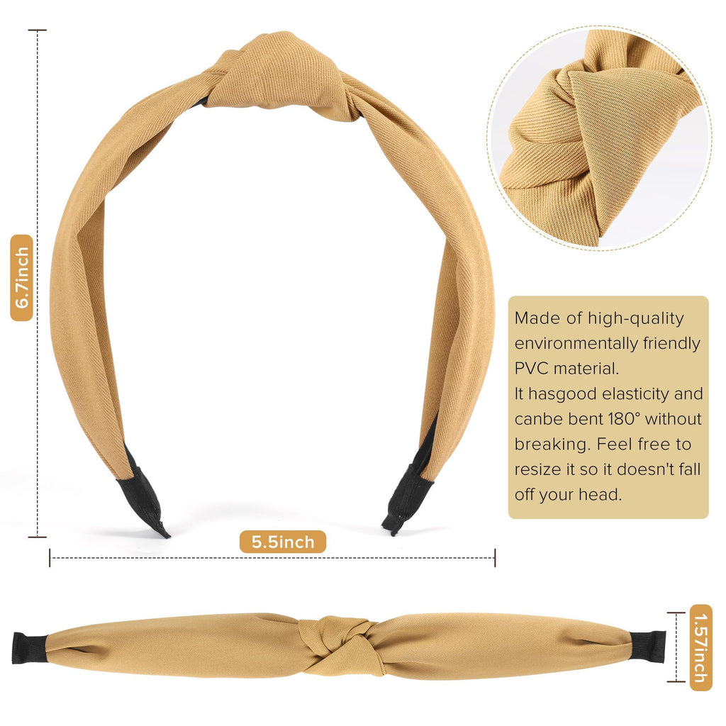 DiyJibb Headbands for Women Girls - 6PCS Stylish Top Knotted Headbands - Knotted Headband for Women - Head Bands Wide Hairband Hair Accessories