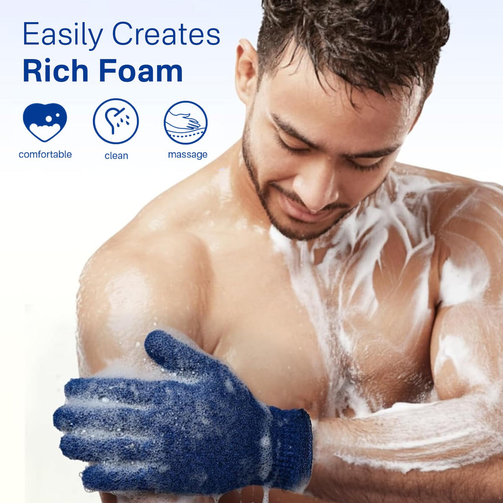 Yiclick Heavy Exfoliating Gloves, Exfoliating Body Scrubber for Bath Shower Exfoliation, Body Scrub Exfoliator for Dead Skin Remover, Exfoliate Sponge Loofah Washcloth Mitt Men Women