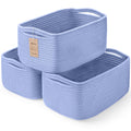 3 Pack Small Storage Baskets for Organizing, 11.8×7.8×5.1", Sky Blue