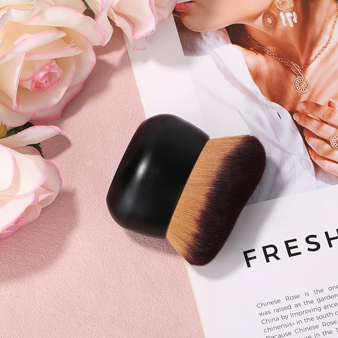 Body Makeup Brush for Self Tanner, Large Self Tanning Applicator Tan Brush Provides Even Application for Face Neck Back Legs, Wet & Dry Use (Black)