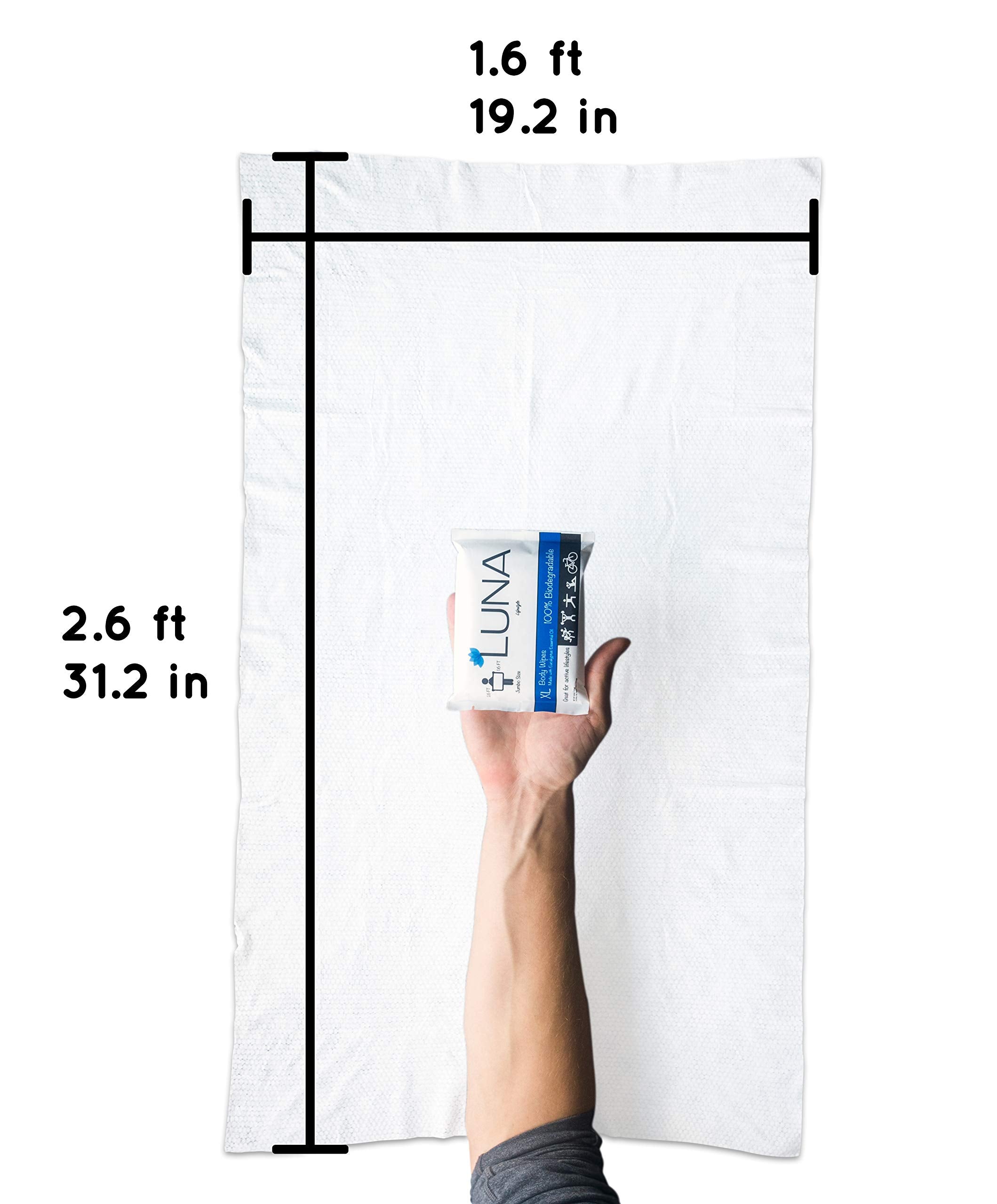 XL Body Wipes All Natural 3-Pack, No-Rinse, Unscented