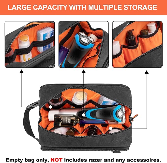 Prokva Tactical Toiletry Travel Bag for Men, Dopp Kit Shaving Organizer Bag