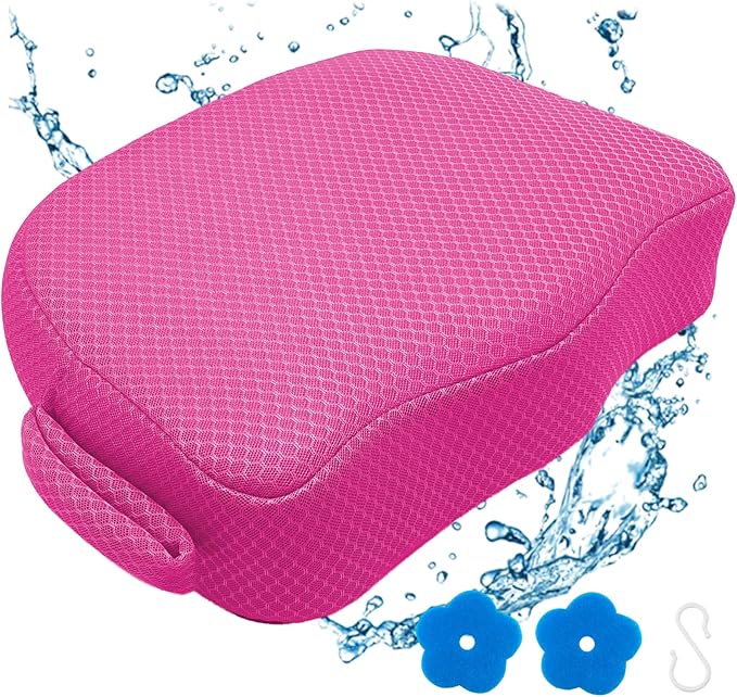 AEROiVi Hot Tub Booster Seat for Adults 5in Thick Weighted Quick Sink Pink
