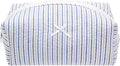 PAZIMIIK Cozy Makeup Bag for Women,Zipper Cosmetic Pouch,Stripe Blue Mix