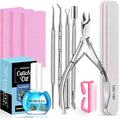 MORGLES Nail Files and Buffers Set, Manicure Kit for Women with Blueberry Cuticle Oil, 13 Pcs Nail Care Kit with Cuticle Trimmer and Pusher