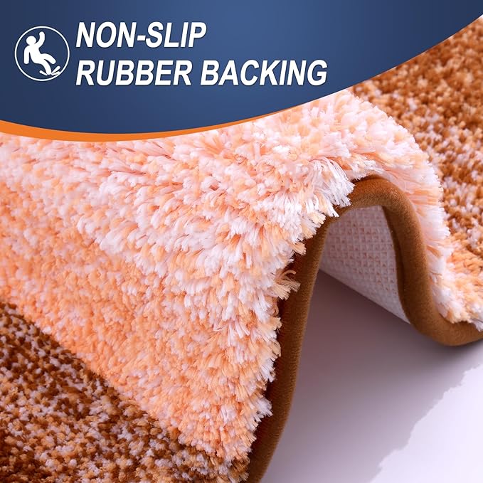 OLANLY Microfiber Bathroom Rugs Sets 3 Piece, 47"x20"+24"x16"+24"x20"