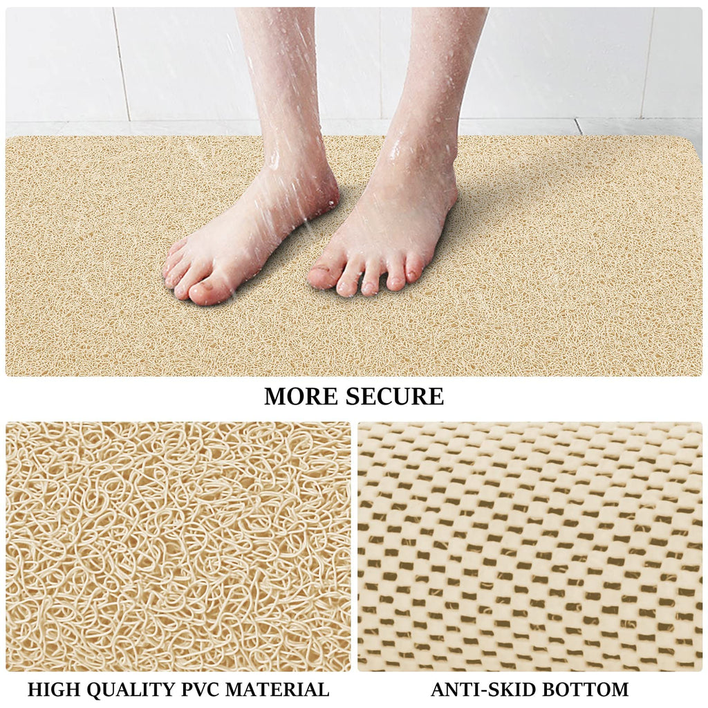 LuxStep Shower Mat Bathtub Mat,Non-Slip Bath Mat with Drain, Quick Drying