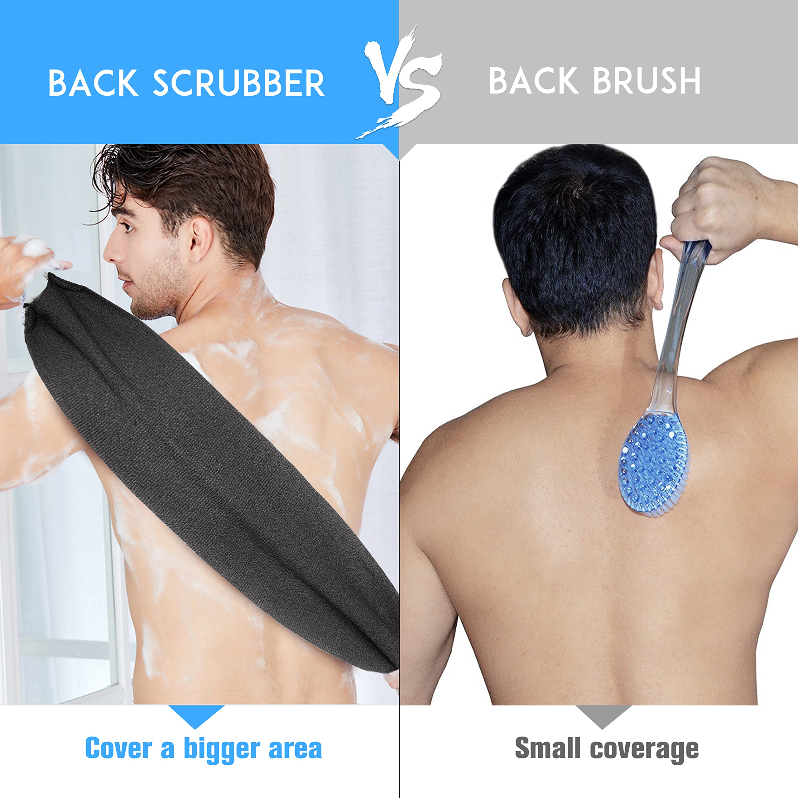 Evridwear Exfoliating Back Scrubber for Shower, Back Washer for Men Women